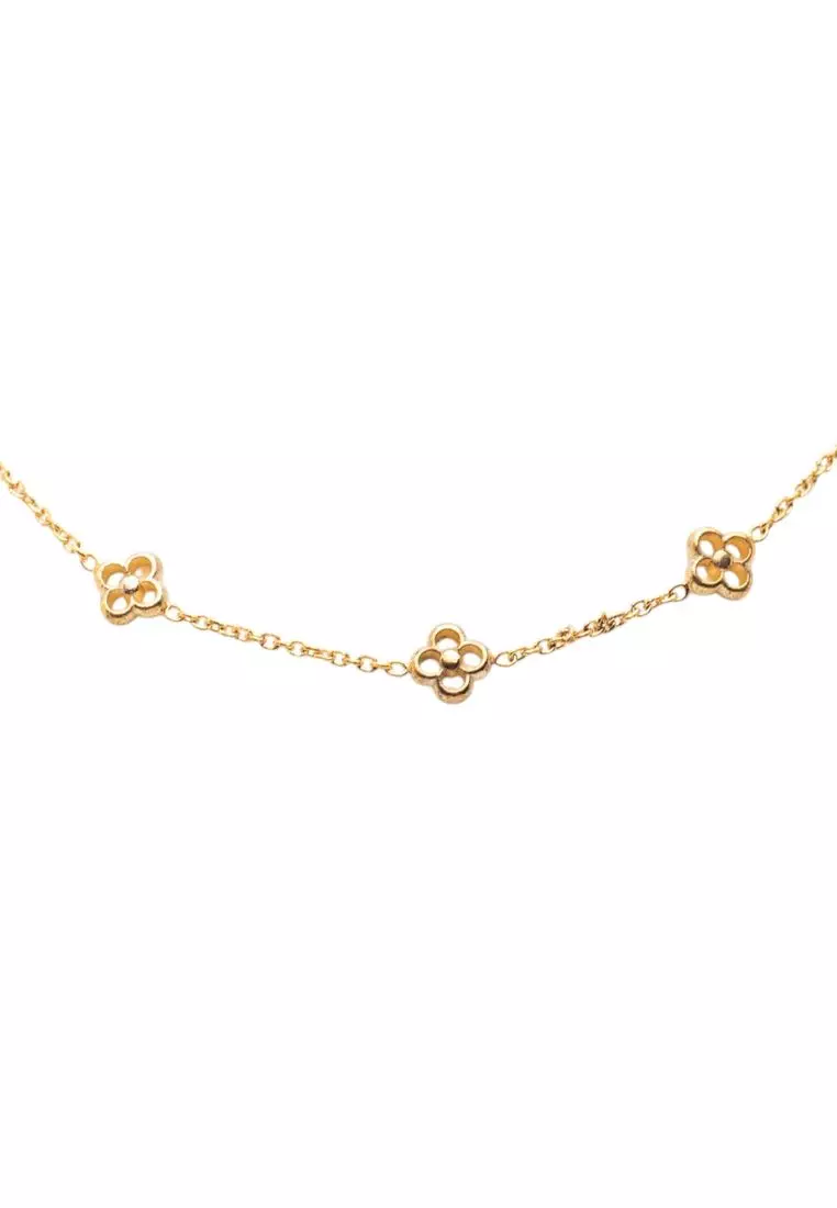 Pre-Loved Louis Vuitton Gold Plated Flower Full Necklace