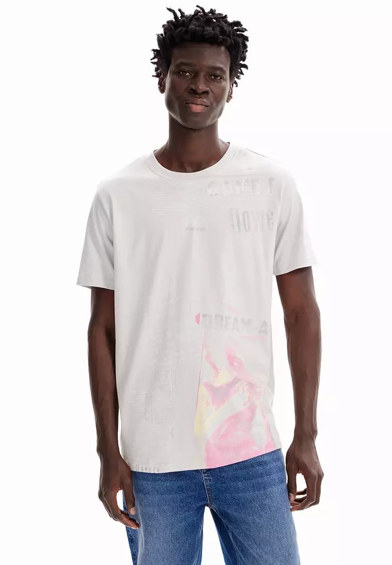 Off white sales newspaper t shirt
