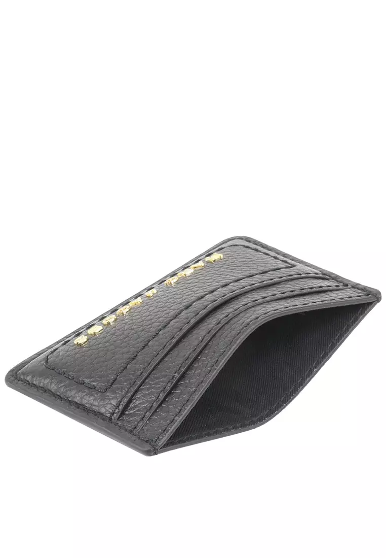 The Groove Leather Card Case In Black S102L01FA21