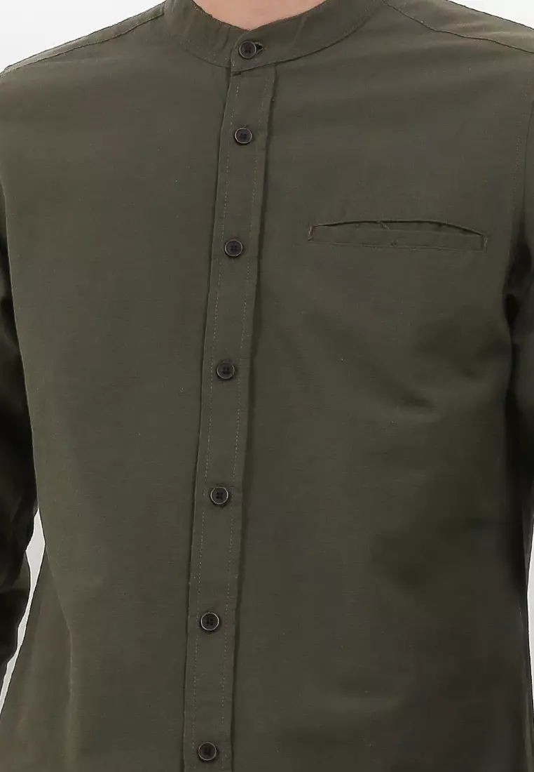 Kemeja Pria Polos Katun Sigaret Lengan Panjang ARMY Exclusive Premium