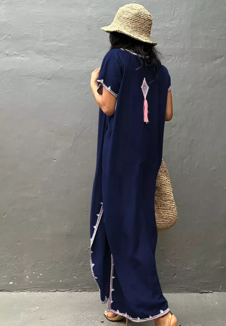 Fashionable new ethnic lace pattern dress K061706DB