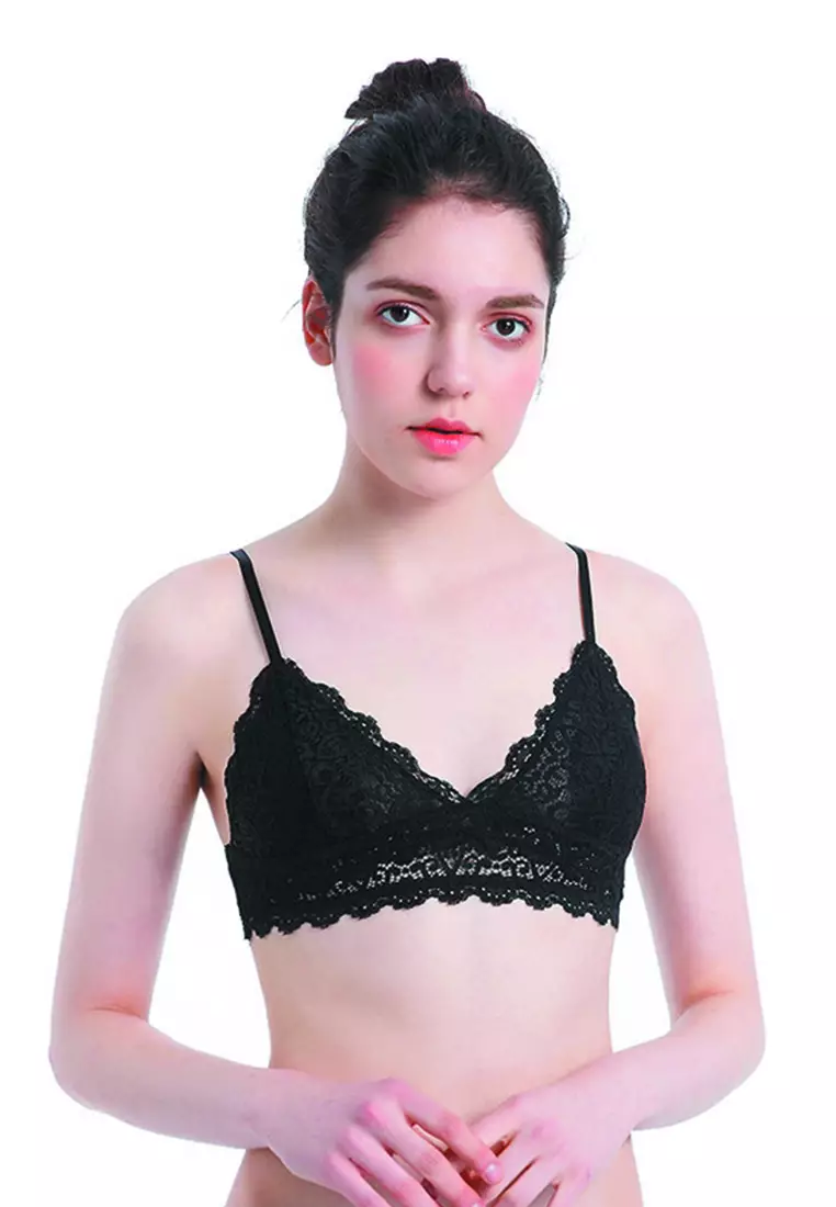 Lefox Women's Lumiere Lace Unlined Balconette Bra and Panty Set - (Black  32A) at  Women's Clothing store