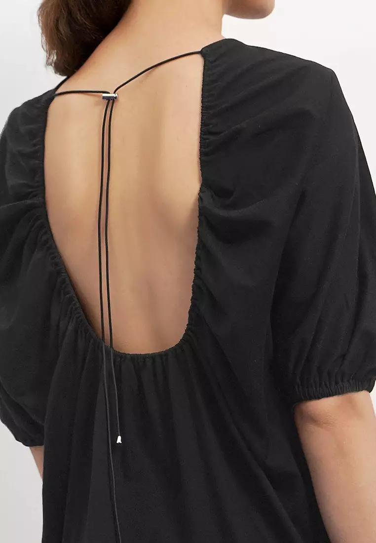 Dropped Shoulder Tie Back T-Shirt