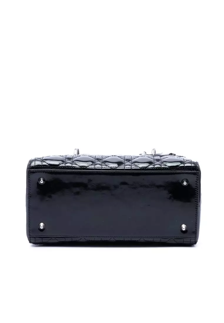 Pre-Loved Dior Medium Patent Cannage Lady Dior