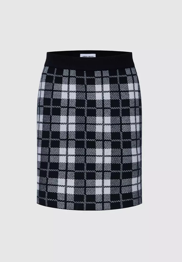 Plaid 2024 knit skirt