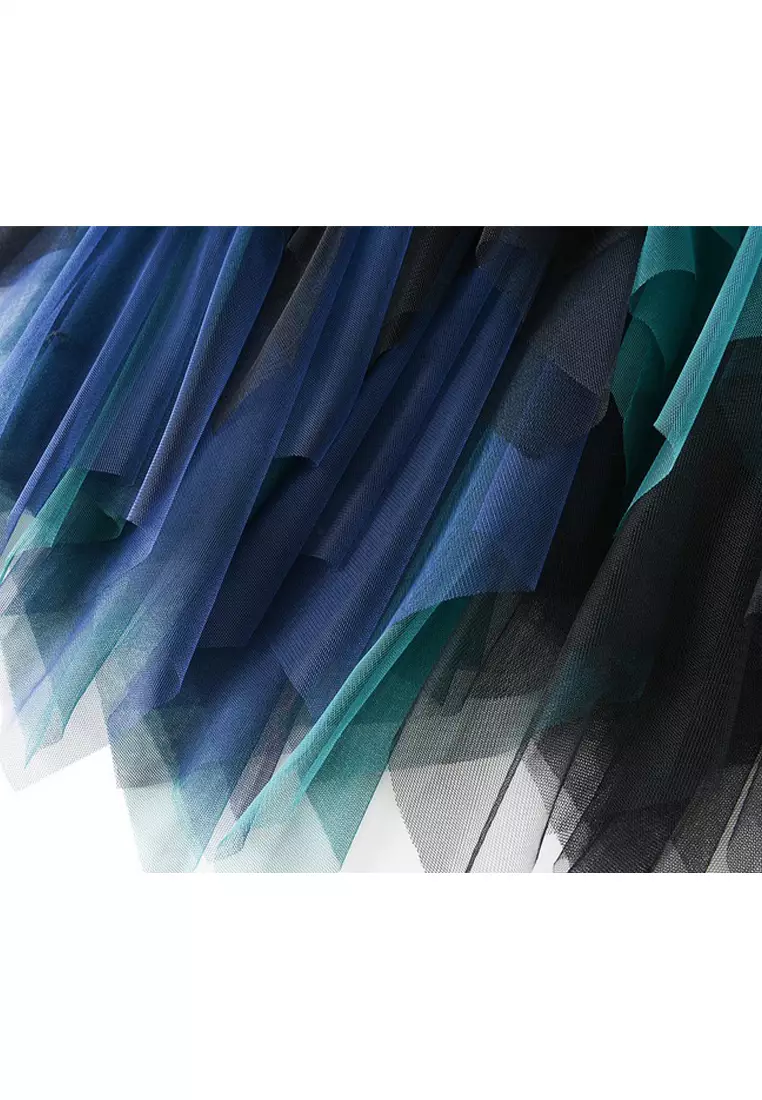 Spring/Summer Irregular Mesh Maxi Skirt AF8063