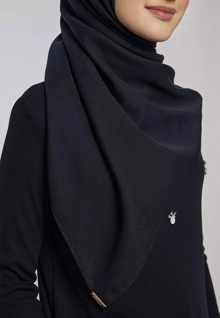 Kami Light Voile Scarf Plain Charcoal