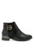 London Rag black Buckled Ankle Boot with Croc Detail in Black 6E9E9SH50C28B4GS_1