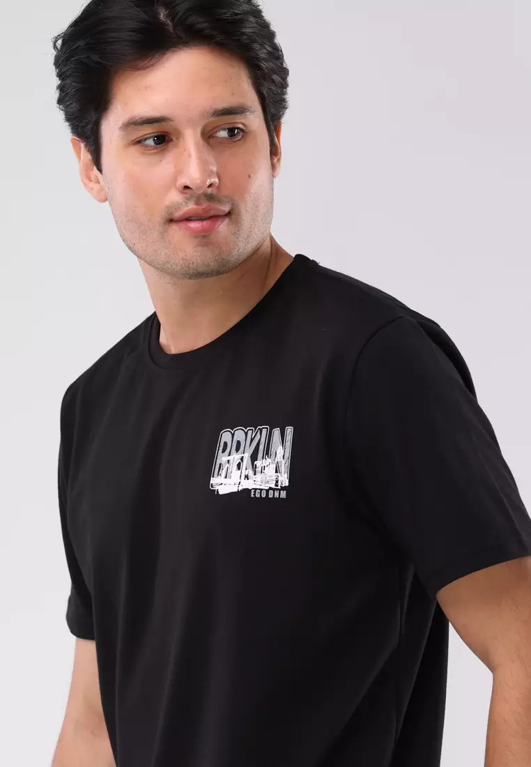 Round Neck Waffle Tee Short Sleeves