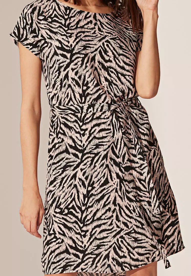 Wais Tie Viscose Dress