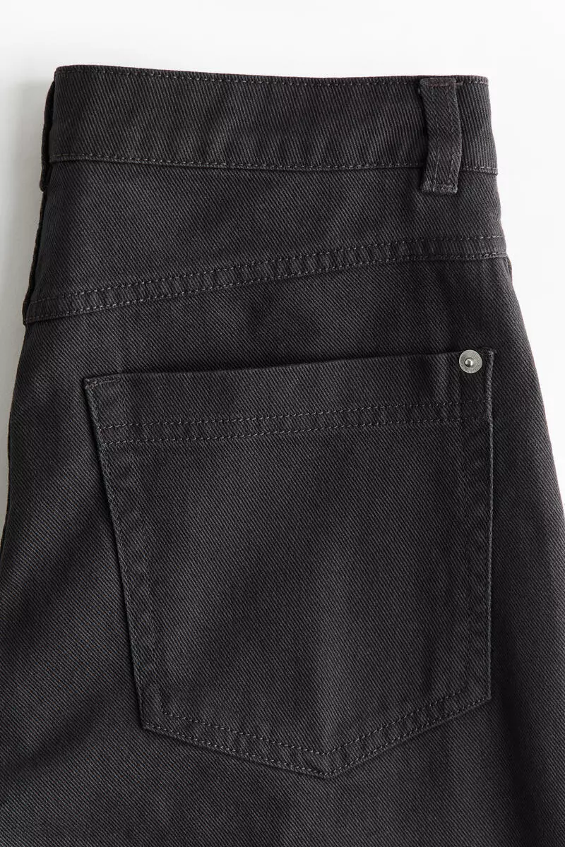Wide-leg cotton twill trousers
