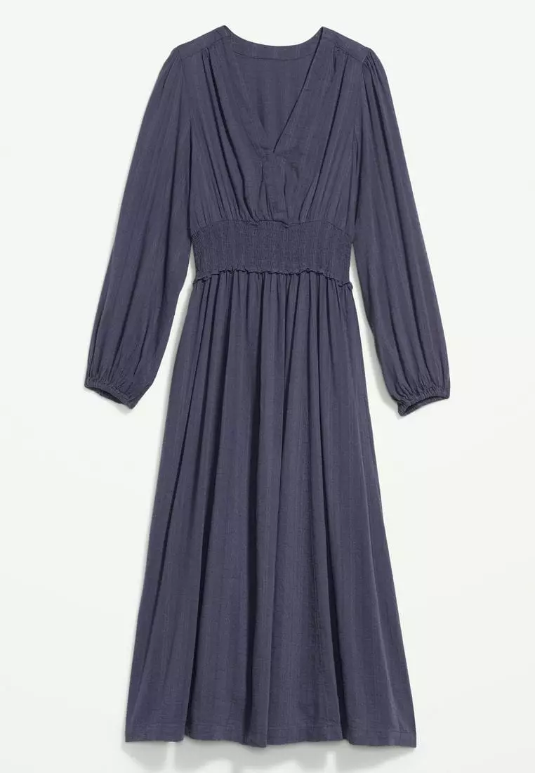 knee length dresses for ladies Dress Casual Midi By Old Navy In Blue, Size: S main image 1