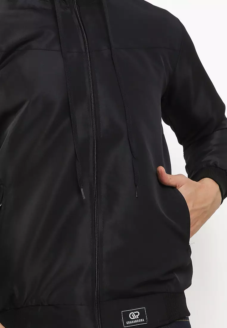 GRAHANGGRA Jaket Taslan Hoodie - Black