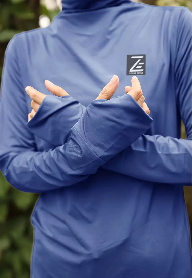 Zelena - Haya Inner Thumbhole Dry Fit | Kaos Olahraga Polos - Magnetic - L