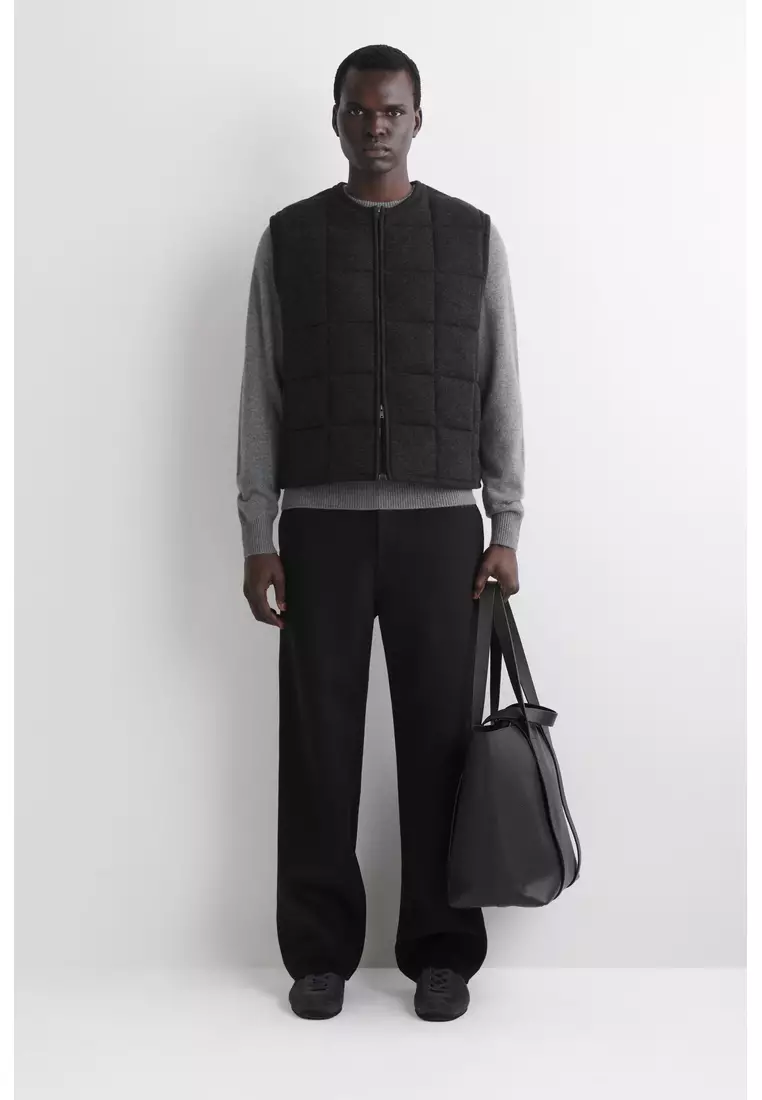 PADDED QUILTED KNITTED MERINO WOOL GILET