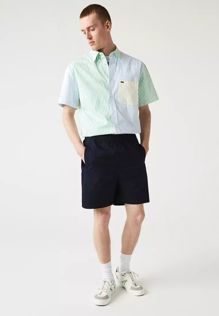 Mens navy discount lacoste shorts