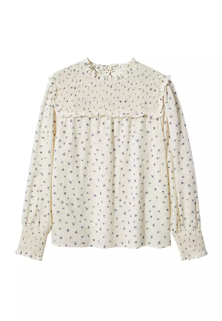 Buy Mango Gathered Details Cotton Blouse 2023 Online | ZALORA Philippines