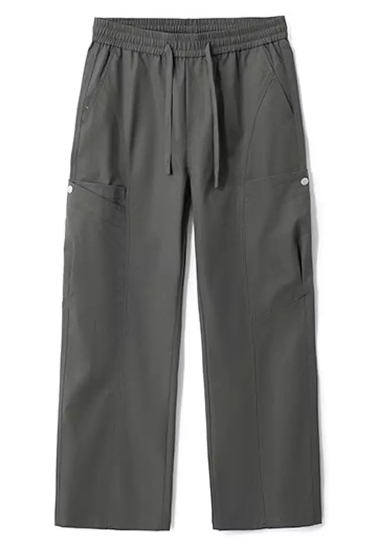 抽繩休閒寬腿褲