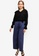 Lubna navy Flare Pants Made From TENCEL™ 48EADAAC6D97C7GS_3