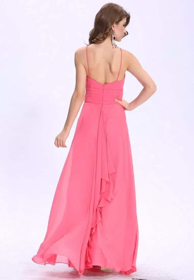 優雅的風格雪紡晚禮服