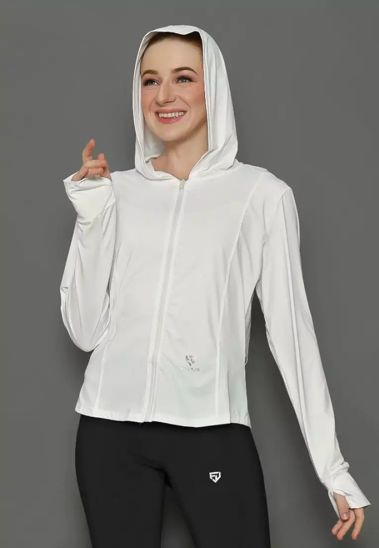 Fitwear - Jaket Olahraga Wanita DRYFIT NATASHA SLIMFIT ANTI UV - WHITE