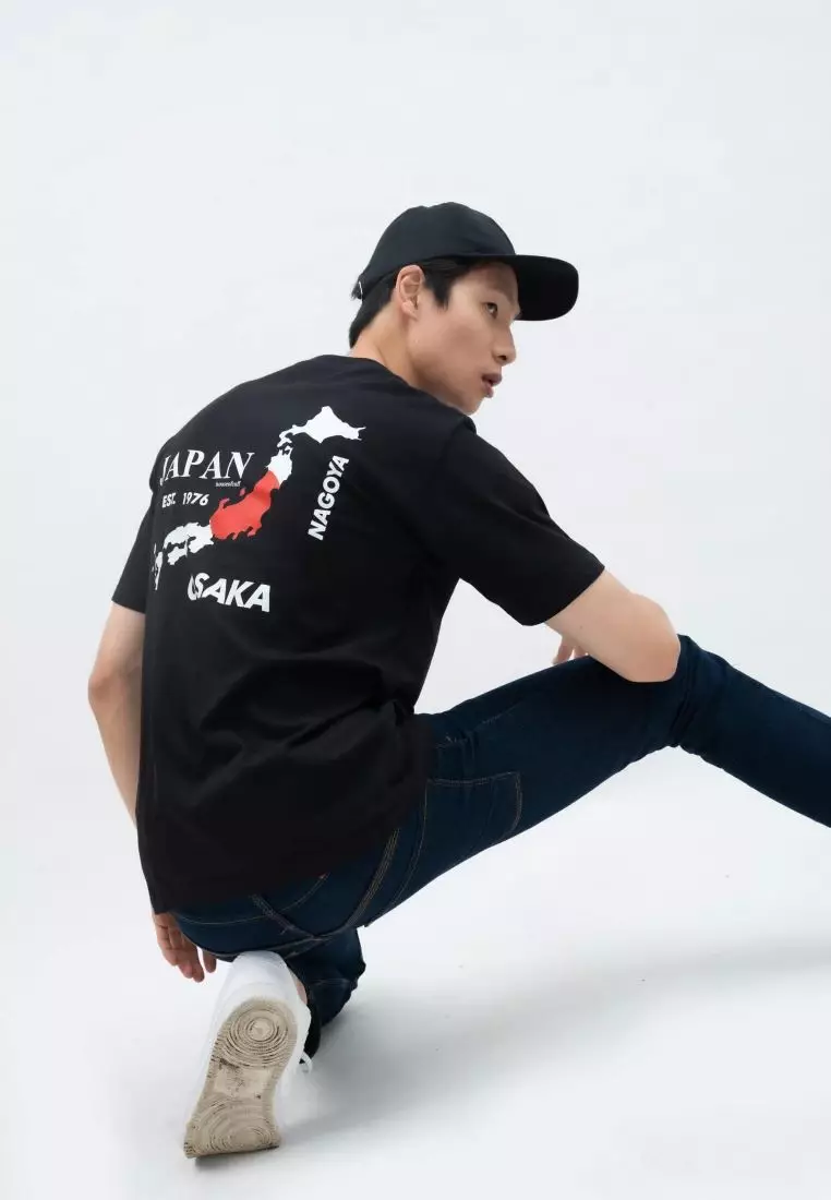 Houseofcuff T-shirt Kaos Hitam Motif Japan Osaka Tersedia Size S-4XL