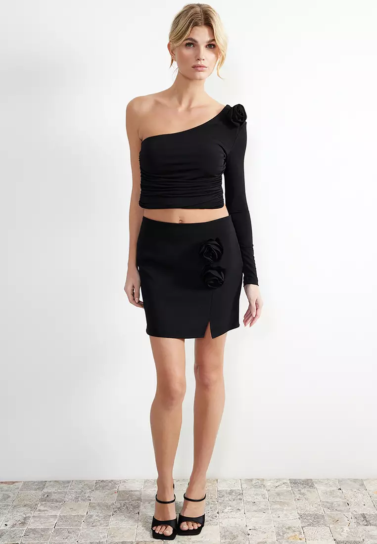 Black Rose Mini Skirt