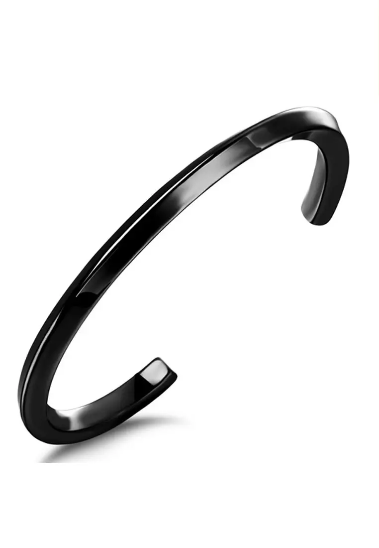 半開口情侶鈦鋼手鐲一對