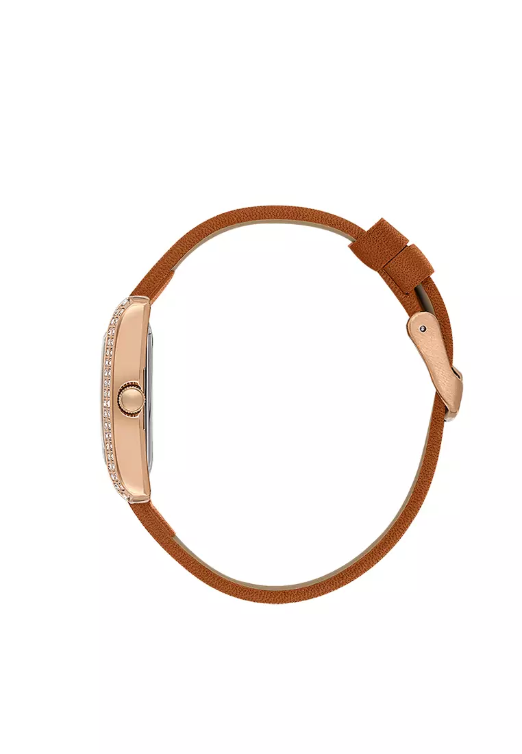 Premium Women Analog Watch DK.1.13896-6 Red Genuine Leather Strap