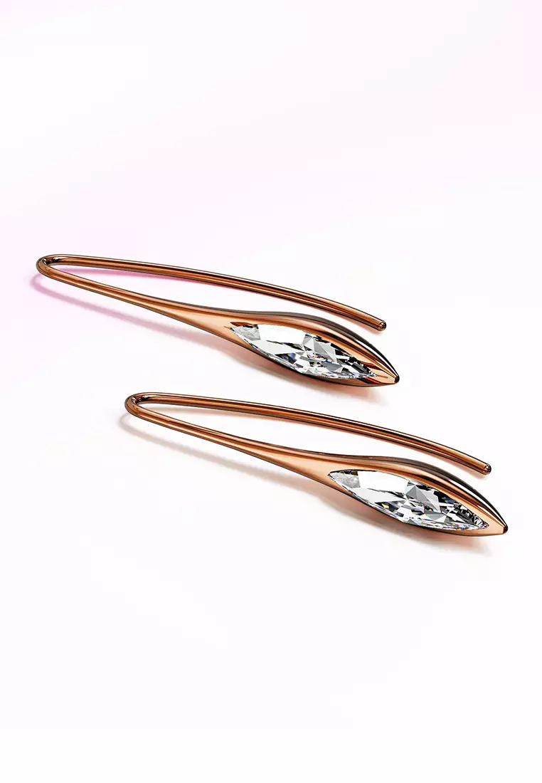 Athena's Beauty Dangle Earrings Embellished with SWAROVSKI® crystals-Rose Gold/Clear