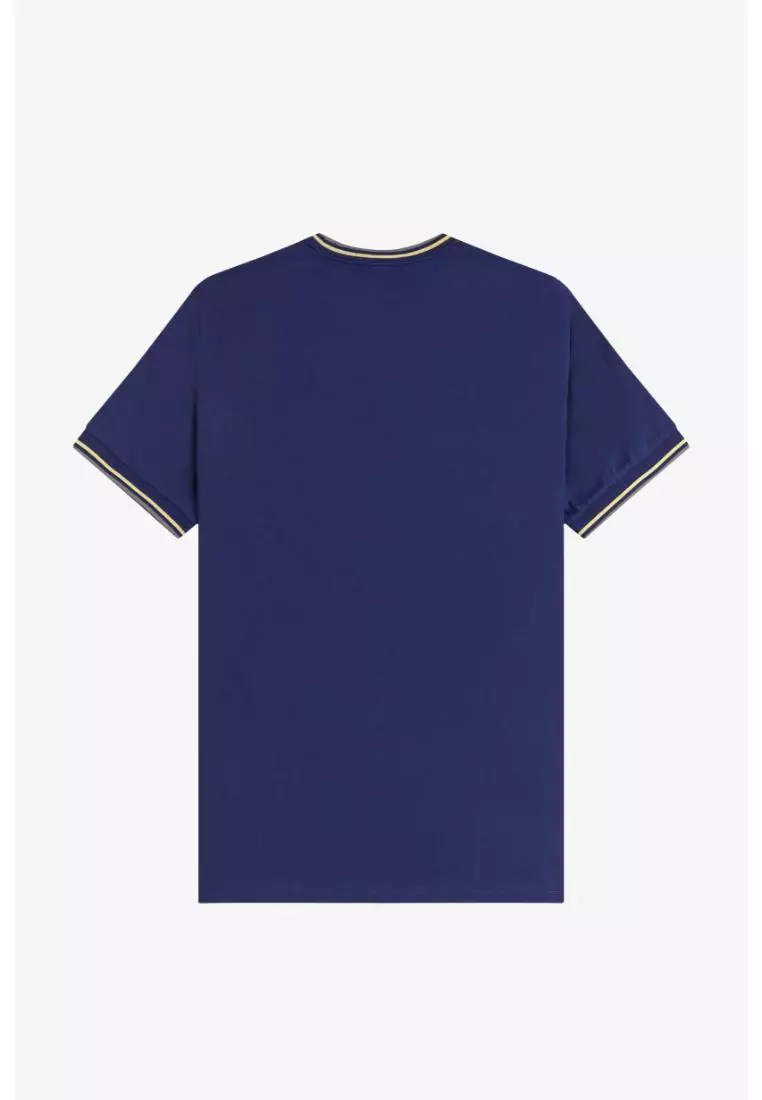 Fred Perry M1588 Twin Tipped T-Shirt (French Navy / Champion's Gold / Stockport Blue)