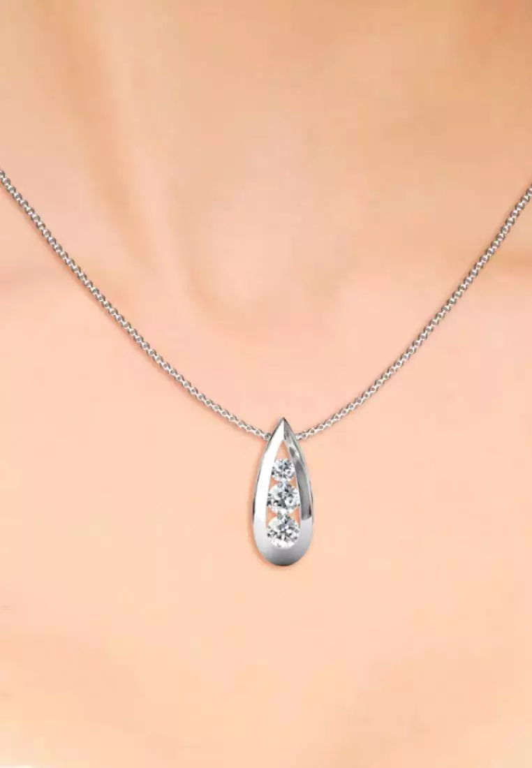 Teardrop Pendant - Kalung Crystal Swarovski by Her Jewellery