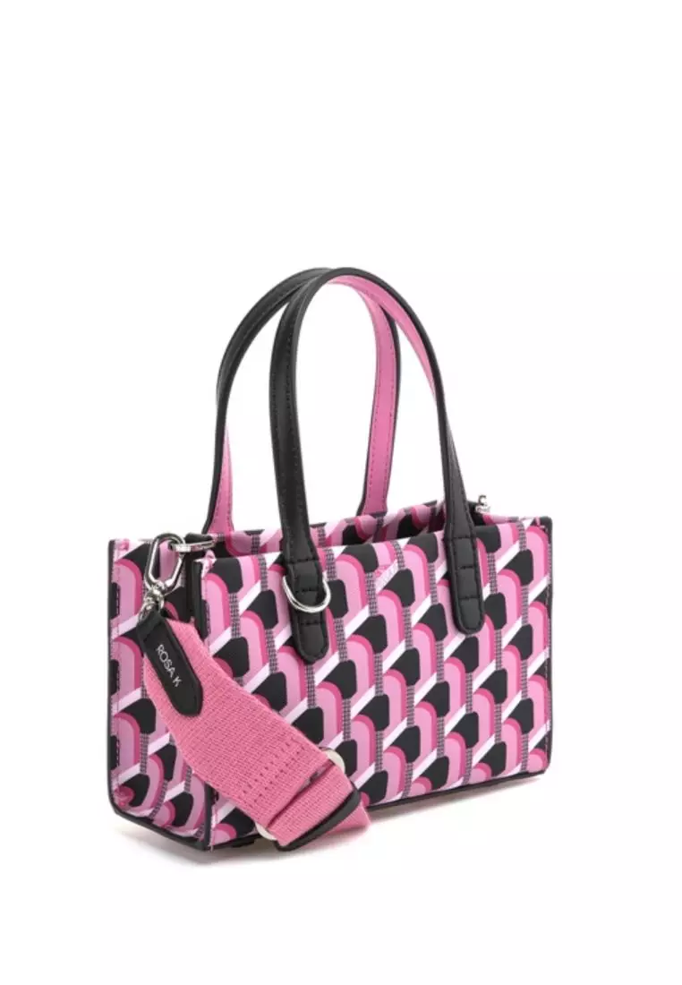 韓国大人気[rosa.K] CABAS MONOGRAM DAY TOTE PINK BLACK_SS Jual ROSA.K Cabas Monogram Day Tote Pink Black SS Original