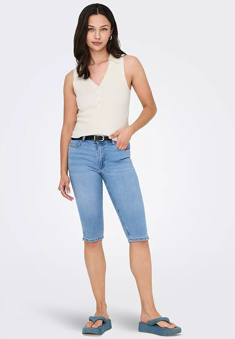 Sleeveless Knit Collar Top