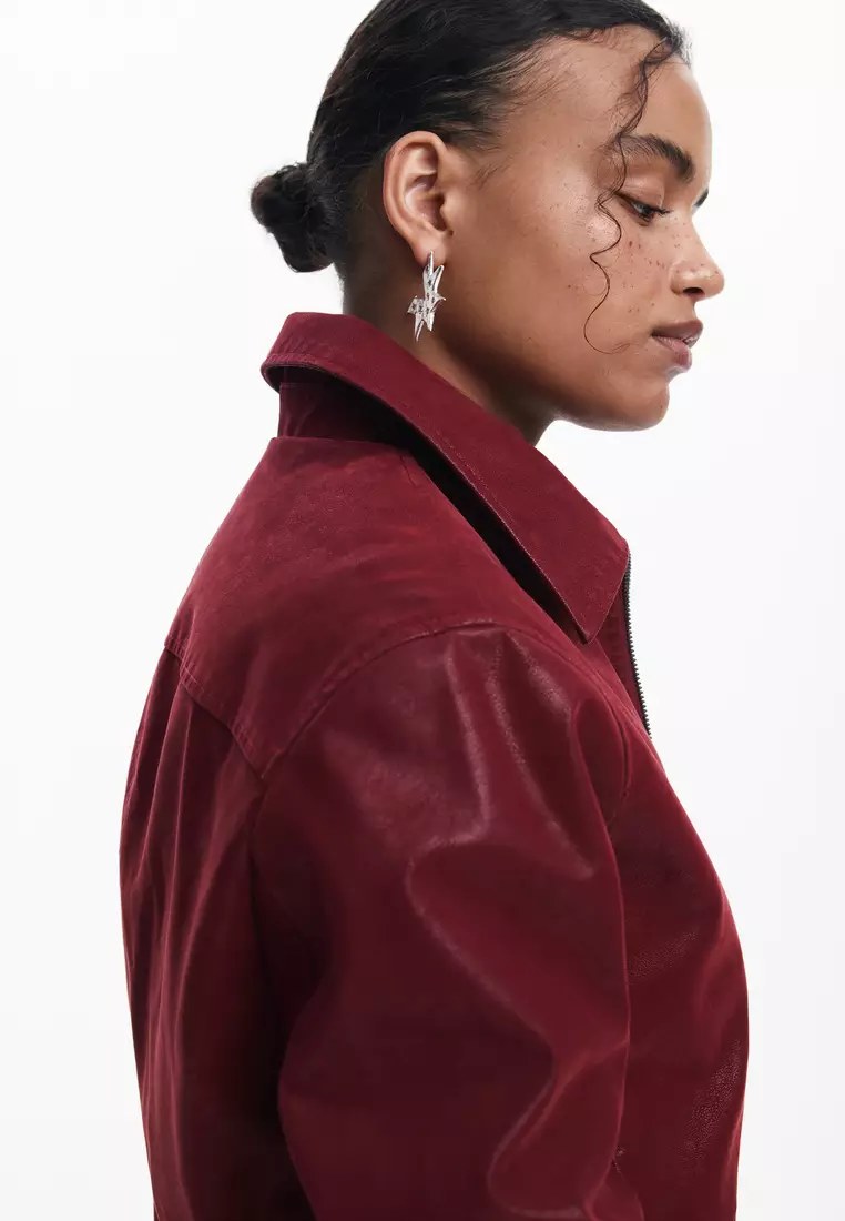 Shiny faux leather jacket