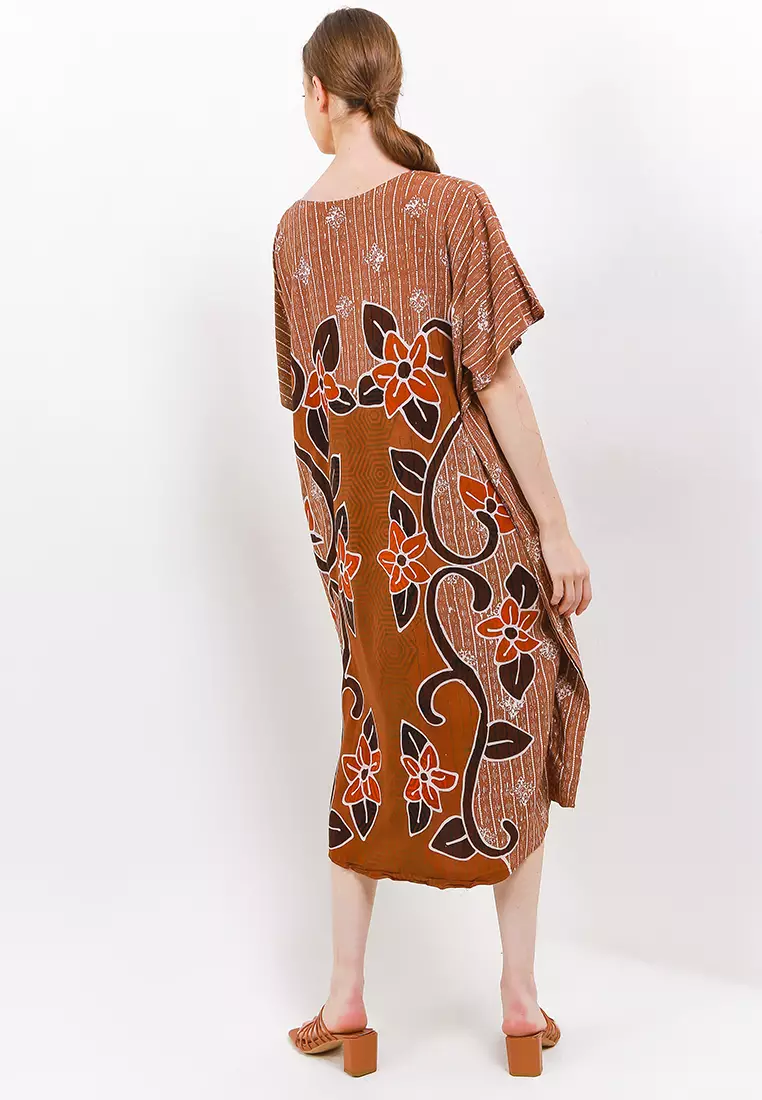 Dress daster sleep wear batik tulis davina coklat