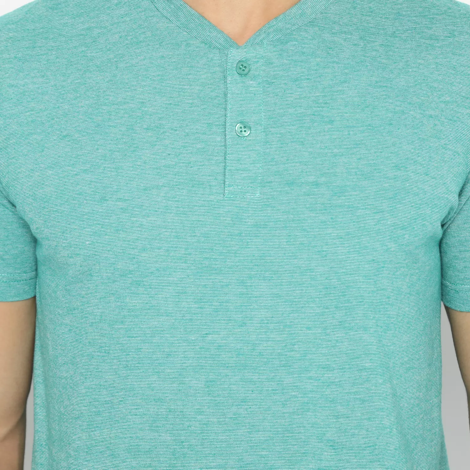 Kale Austin Green / Kaos Kancing Pria Lengan Pendek