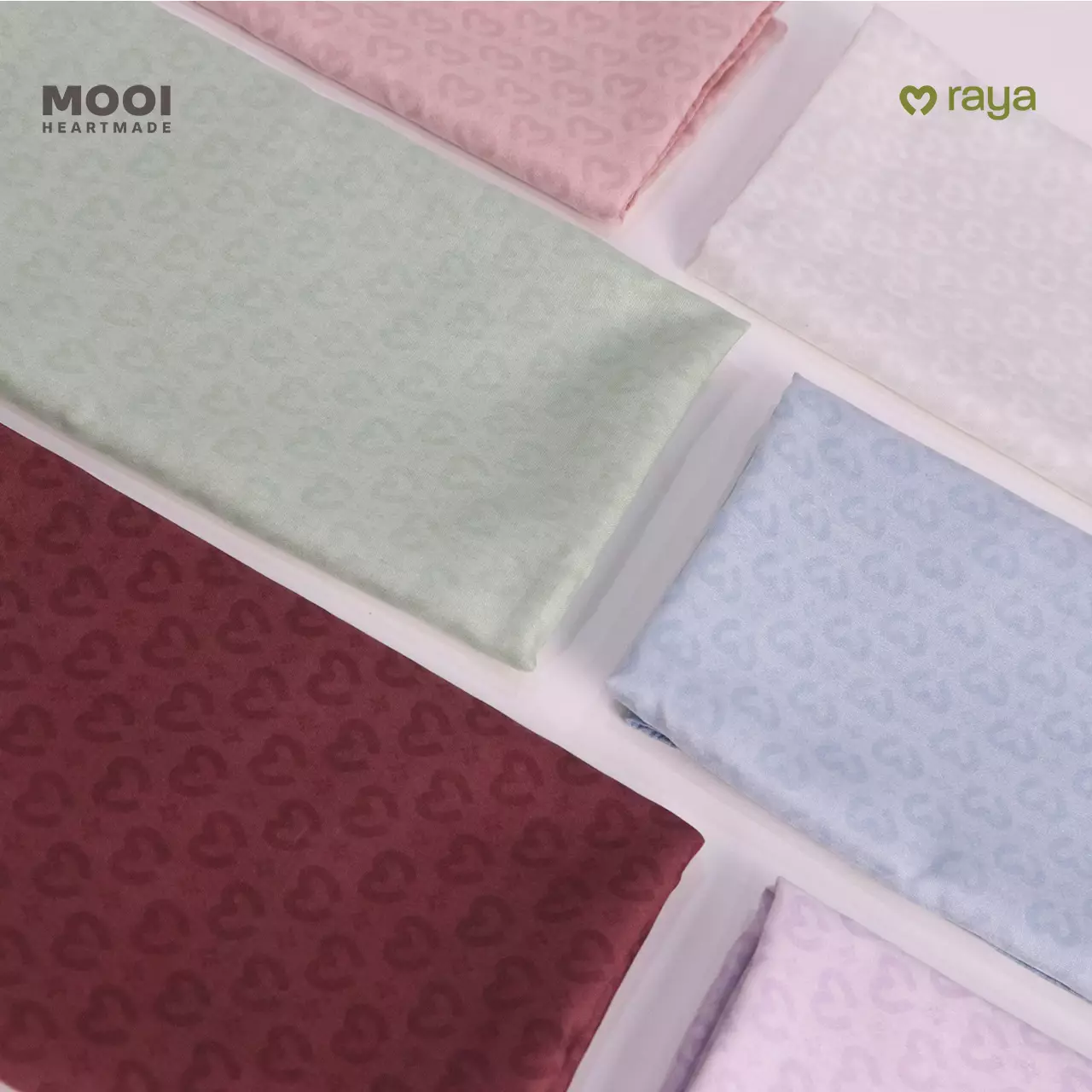 Mooi Monogram Hijab Print Scarf Print Voal - Red Ruby