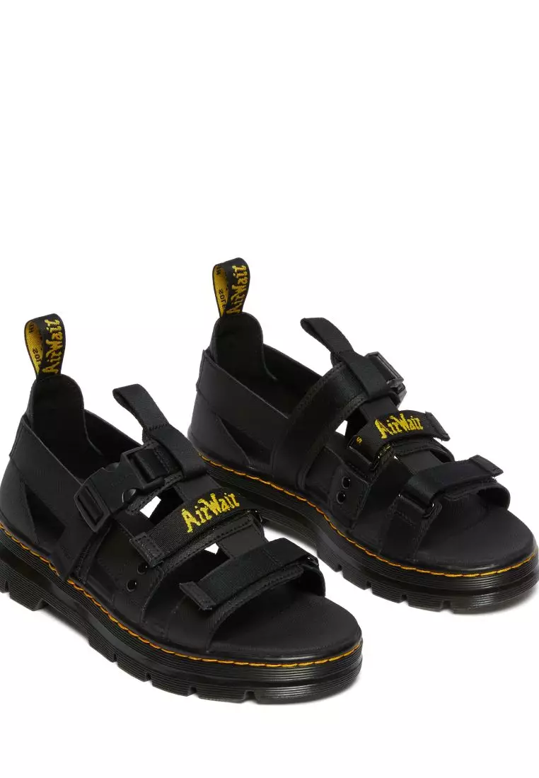 PEARSON STRAPPY WEBBING SANDALS -  BLACK