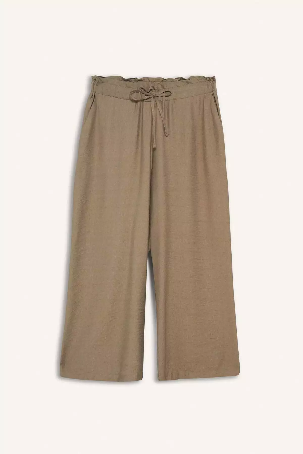 Flat Leg Capri with Elastic Waist and Pockets A6764Ax25Sm