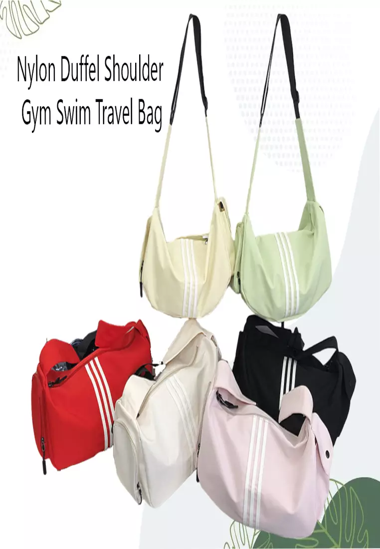 Nylon Duffel Shoulder Gym Swim Travel Bag  26x40x20cm – Green