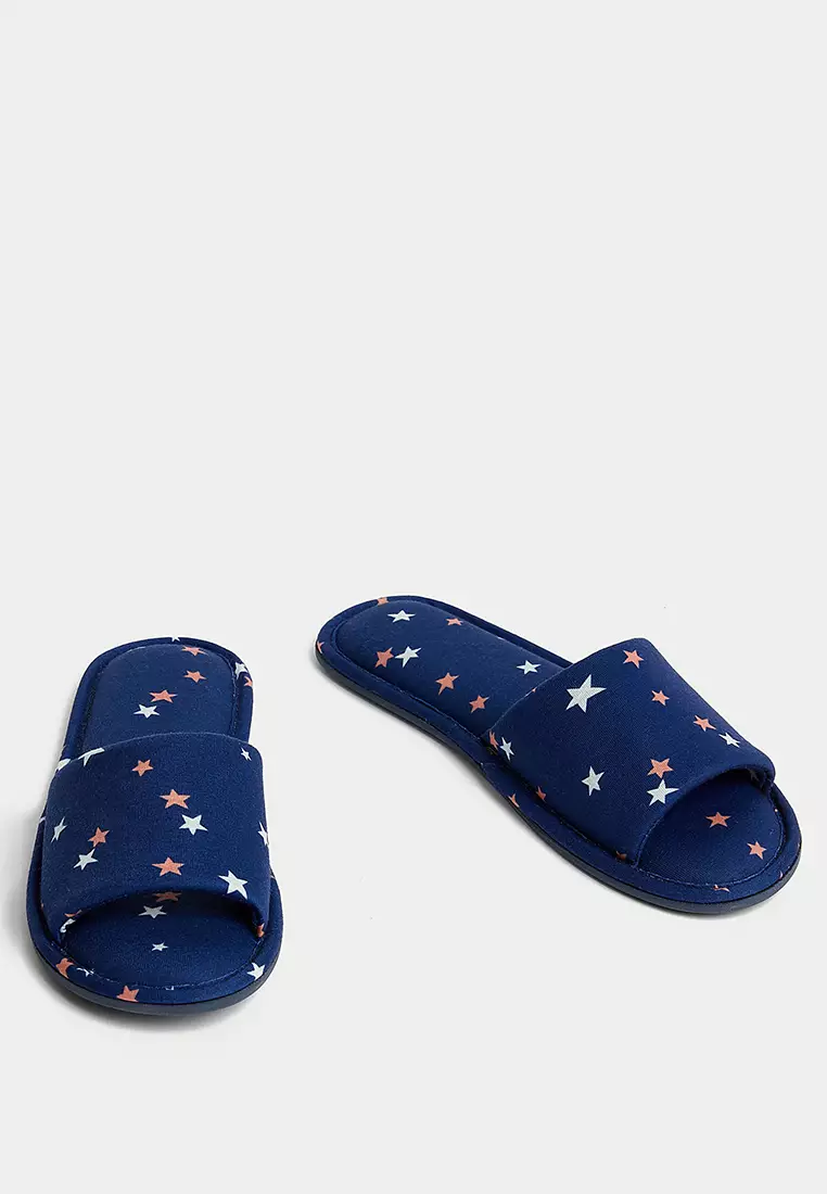 Star Open Toe Slider Slippers