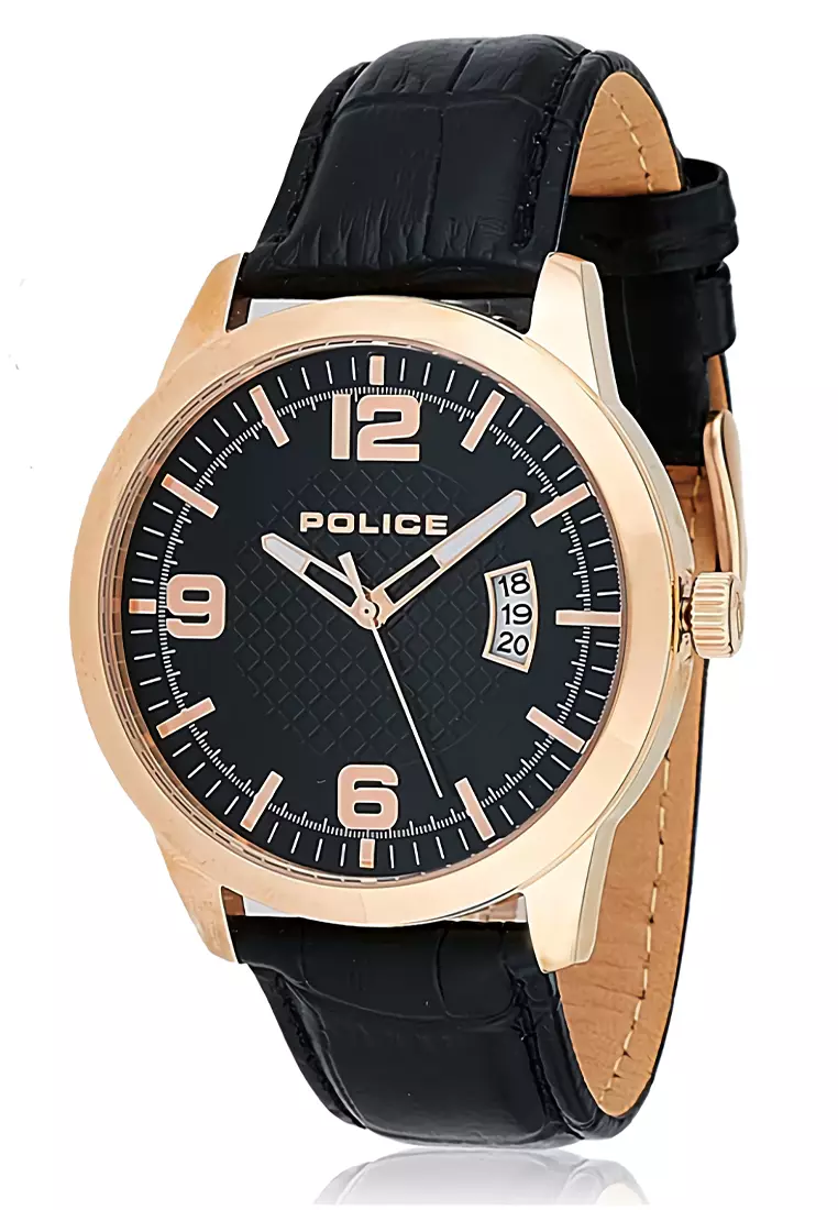 Jual Police Police Jam Tangan Pria Rosegold Black Leather