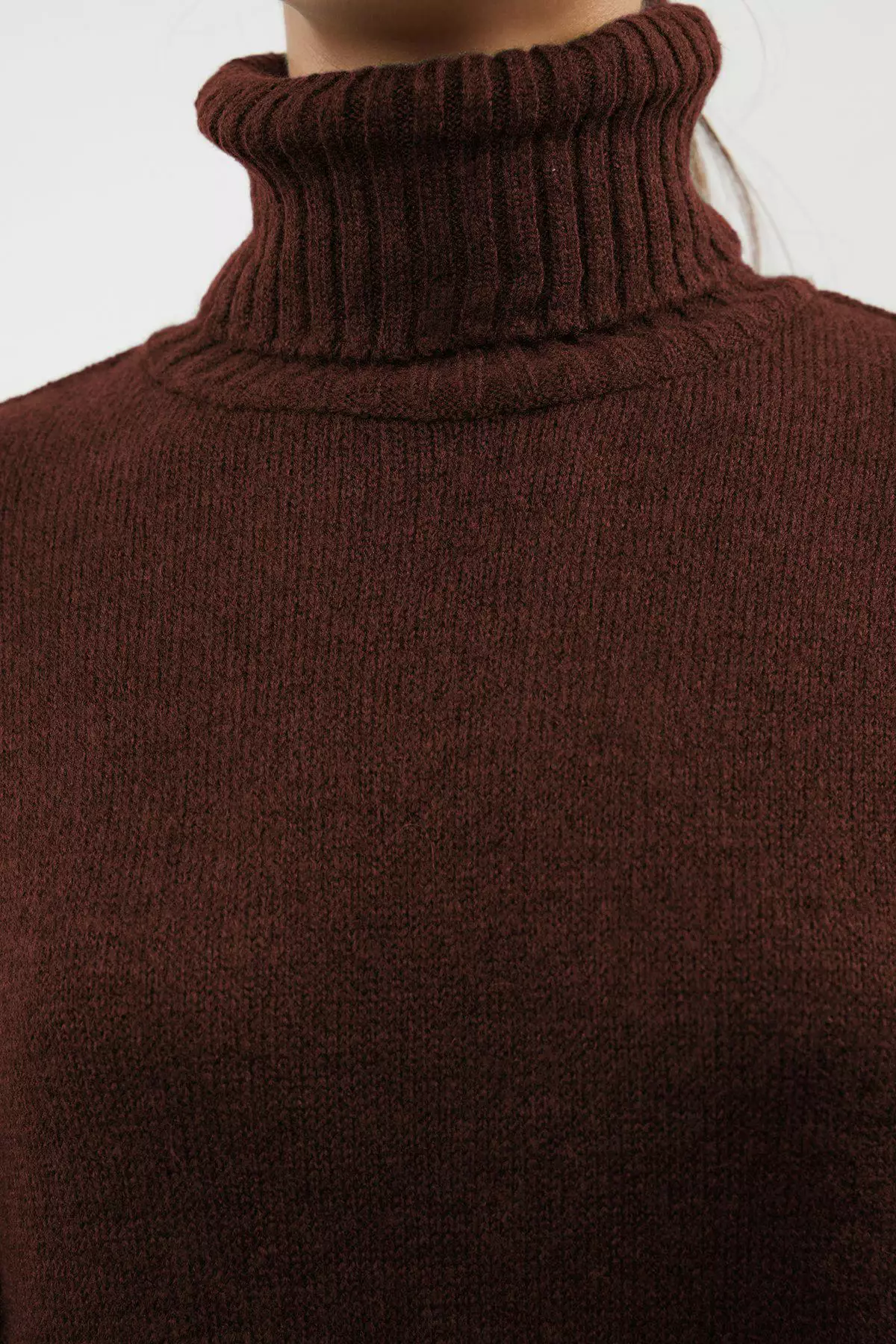 Brown Midi Wide Fit Soft Texture Knitwear Dress