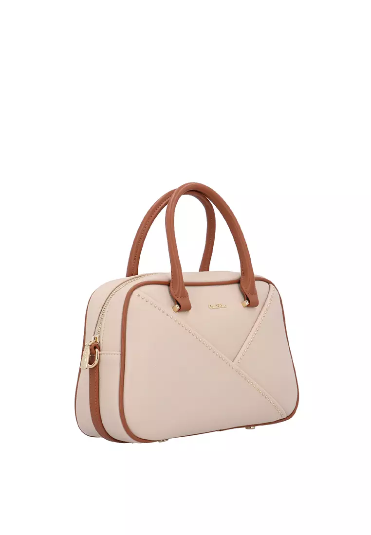 CR Chestnut Glint Top Handle Bag - Beige