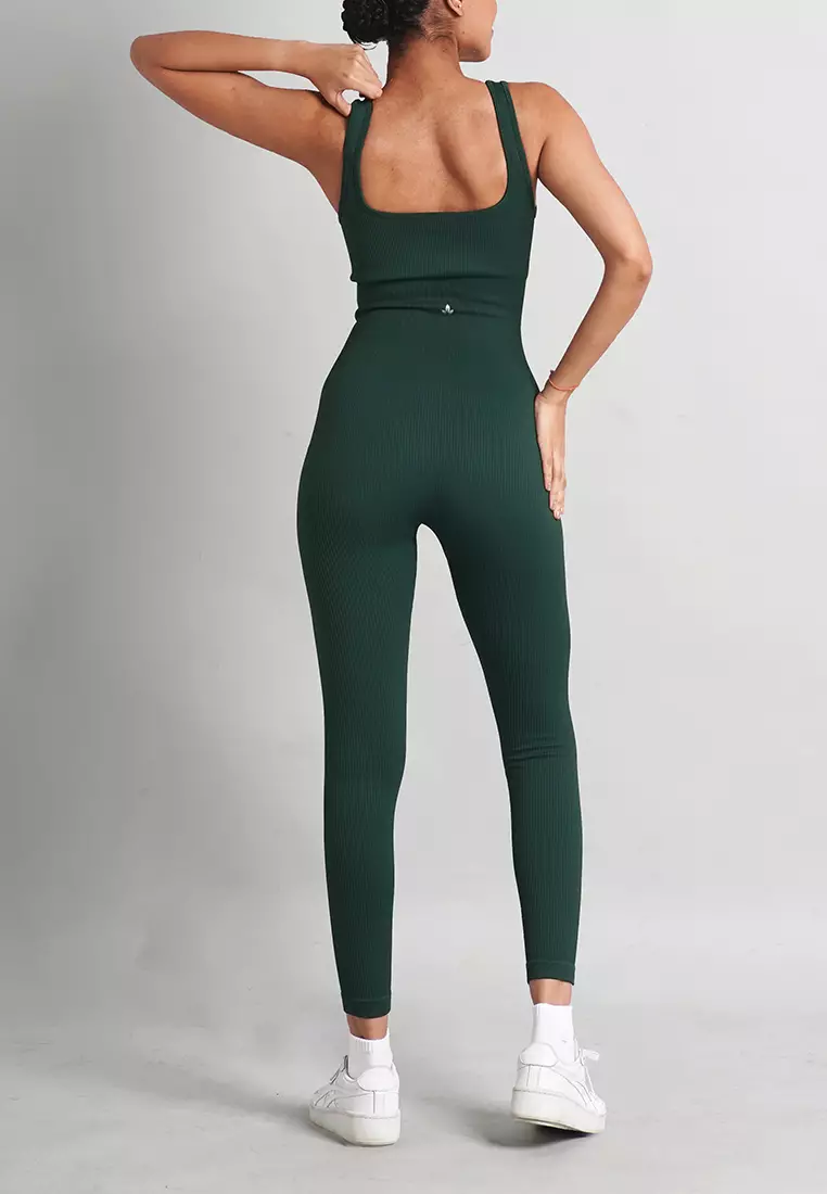 Frankie Collection: Ribbed Bodycon Padded Onesie
