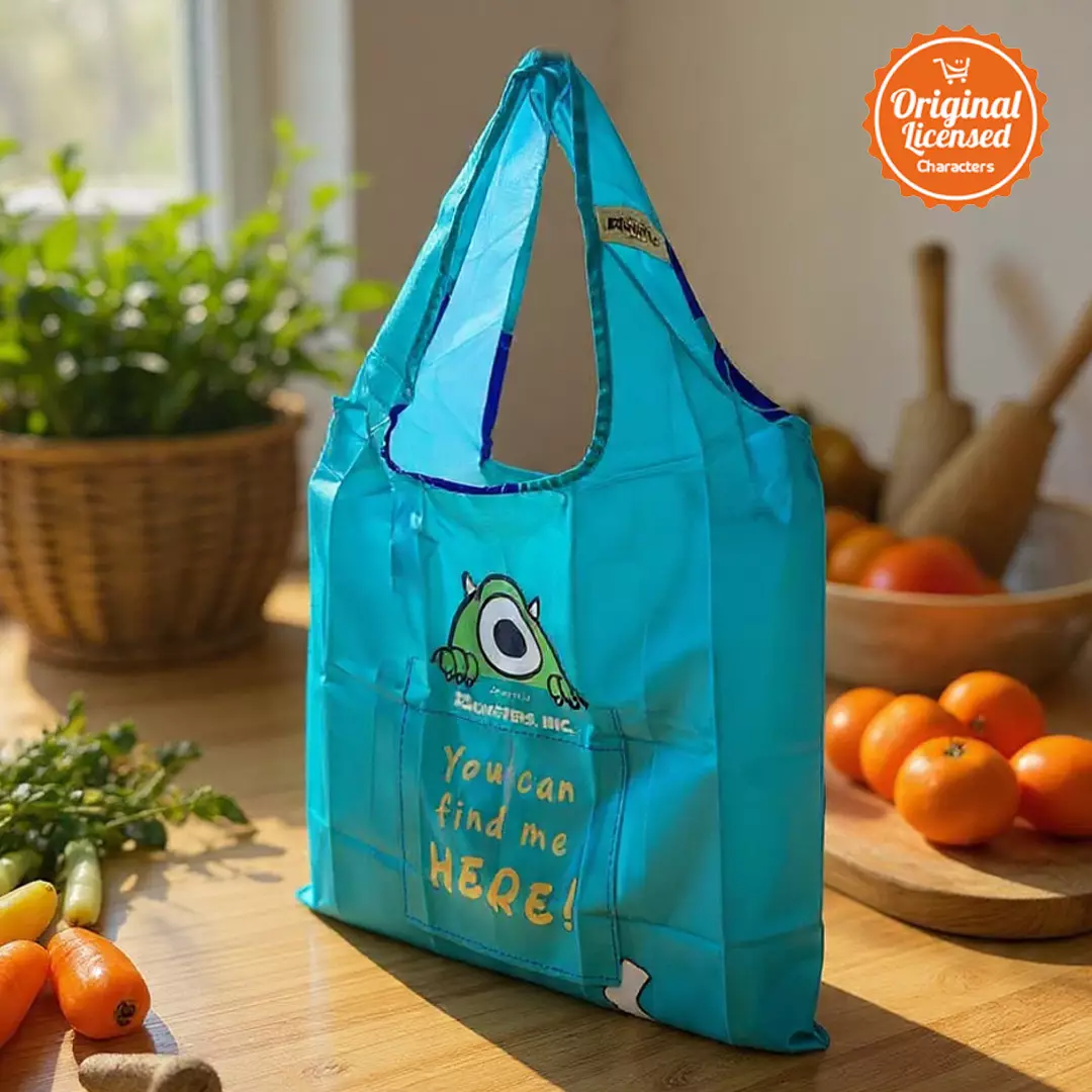 Tas Belanja Lipat Parasut Mike Monster Inc 45x39 cm – Tas Belanja Besar Ringan & Kuat