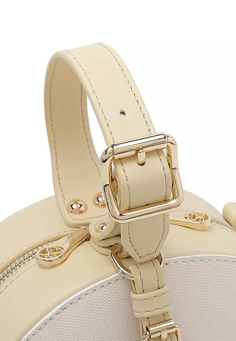 Women's Monogram Top Handle Bag / Sling Bag / Crossbody Bag - White