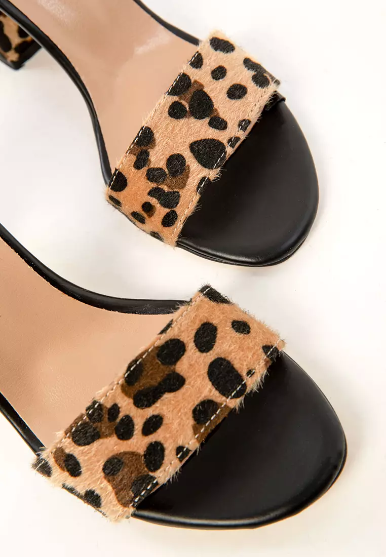 Black Leopard Women's Classic Heeled Shoes 14532