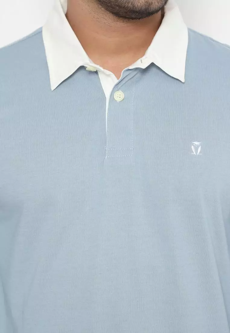 Matsuda Kaos Rugby Polo Shirt Pria Lengan Panjang Fujidera